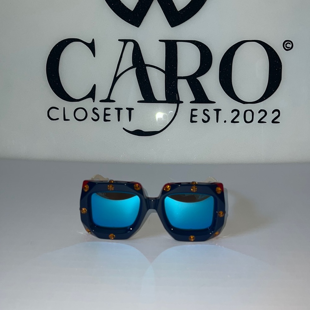 🤩GUCCI AUTHENTIC HOLLYWOOD FOREVER SUNGLASSES IVORY BLUE SPECIAL 🤩